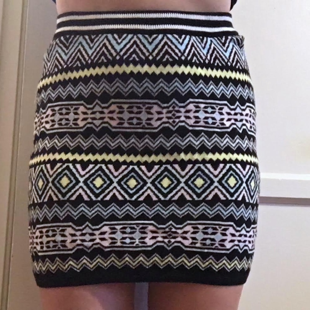 Stretchy Colorful Knit Skirt